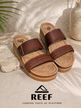 Reef Cushion Vista Hi Platform Sandals Vegan Arch Support